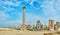 Panorama of Pompey`s Pillar of Amoud Al Sawari, Alexandria, Egyp