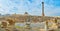 Panorama with Pompey`s Pillar and sphinx, Alexandria, Egypt