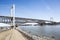 Panorama of the Pont de Quebec in spring season