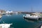 Panorama of Port in Naoussa town, Paros island, Greece