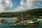 Panorama of port in Ocho Rios in Jamaica from the sea