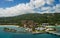 Panorama of port in Ocho Rios in Jamaica from the sea