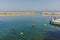 Panorama of Port of Skala Sotiros, Thassos island, Greece