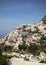 Panorama of Positano with houses climbing up the hill, Campania