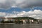 Panorama of Prague. Beautiful architecture, Vltava river and Jirasek bridge