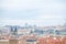 Panorama of Prague, Czech Republic, seen from the top of the castle, during an autumn cloudy afternoon.