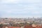 Panorama of Prague, Czech Republic, seen from the top of the castle, during an autumn cloudy afternoon.