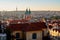 Panorama of Prague Lesser town, St. Nikolas church and historical buildings