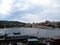 Panorama of Prague Old Historical Castle During Day Seen with Ship, Hradcany, Czech Republic