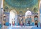 Panorama of prayer hall of Friday Mosque in Yazd, Iran