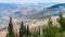 Panorama Promised Land from Mount Nebo in winter