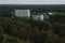 Panorama of Prypiat city, Chernobyl exclusion Zone. Chernobyl Nuclear Power Plant Zone of Alienation in Ukraine