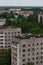 Panorama of Prypiat city, Chernobyl exclusion Zone. Chernobyl Nuclear Power Plant Zone of Alienation in Ukraine