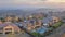 Panorama Puffy clouds at sunset View of a fenced residential area at San Diego, California