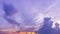 Panorama purple twilight sky and clouds