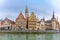 Panorama of Quay Graslei in Ghent town, Belgium