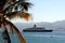 Panorama of Queen Elizabeth 2 cruise ship visit to Acapulco, Mexico during World Cruise in 2006.