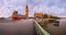 Panorama of Queen Elizabeth Clock Tower and Westminster Palace