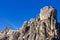 Panorama of Ra Gusela peak in front of mount Averau and Nuvolau, in Passo Giau, high alpine pass near Cortina d`Ampezzo, Dolomite