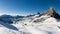 Panorama of Ra Gusela peak in front of mount Averau and Nuvolau, in Passo Giau, high alpine pass near Cortina d`Ampezzo, Dolomite