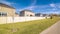 Panorama Receding view of a deserted pedestrian walkway