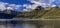 Panorama of Redfish Lake and Braxon Peak.