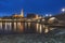 Panorama of Regensburg at evening