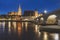 Panorama of Regensburg at evening