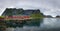 Panorama of Reine fishing village on Lofoten islands in Norway