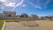 Panorama Residential kids playground with climbing dome during day