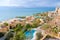 Panorama of resort on Dead Sea coast