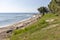 Panorama of resort of Loutra, Kassandra, Chalkidiki, Central Macedonia, Greece