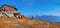 Panorama with restaurant on Mount Cimetta, Ticino, Switzerland