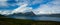 Panorama of Reydarfjordur, biggest fjord, Eastern Iceland