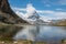 Panorama of Riffelsee lake and Matterhorn mountain in national park Zermatt