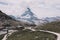 Panorama of Riffelsee lake and Matterhorn mountain in national park Zermatt