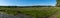 Panorama of river and heath landscape in Rebild National Park in northern Denmark