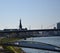 Panorama at the River Rhine in Duesseldorf, the Capital City of North Rhine - Westphalia