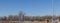 Panorama River`s Edge Plaza Council Bluffs Iowa USA in Spring.