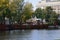 Panorama at the River Spree in Autumn in the Neighborhood of Kreuzberg in Berlin