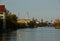 Panorama at the River Spree near the Bridge Oberbaumbruecke in Keuzberg - Friedrichshain in Berlin