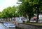 Panorama at the River Trave in the Hanse City Luebeck, Schleswig - Holstein