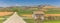 Panorama of a road in the landscape of Castilla y Leon