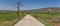 Panorama of a road in the landscape of Castilla y Leon