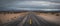 Panorama of a road to nowhere in the desert