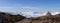 Panorama of rock cairn at Ilulissat Icefiord, Greenland