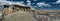 Panorama rock desert landscape in northern New Mexico