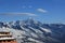 Panorama of rocks in the Alpine resort of La Plagne, France