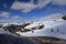 Panorama of rocks in the Alpine resort of La Plagne, France