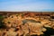 Panorama of rocky pond on Adrar plateau Mauritania